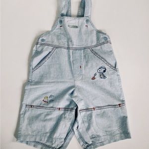 Toddler boy snoopy overall shorts | size 2T